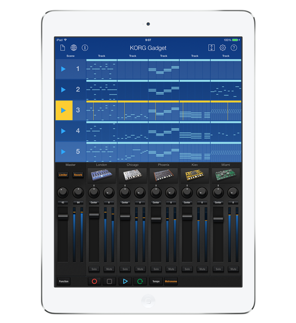 Ideal track-making experience while on the go. Control two things at once.