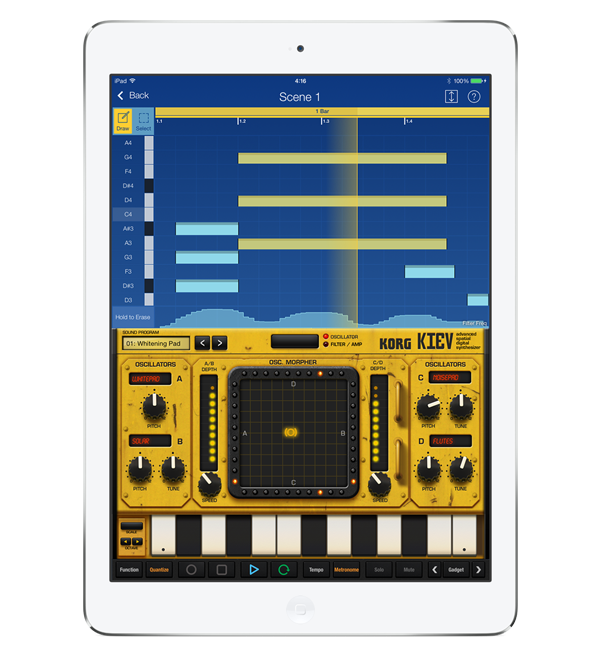 Ideal track-making experience while on the go. Control two things at once.