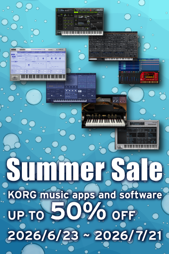 Summer Sale - KORG music apps and software UP TO 50% OFF!