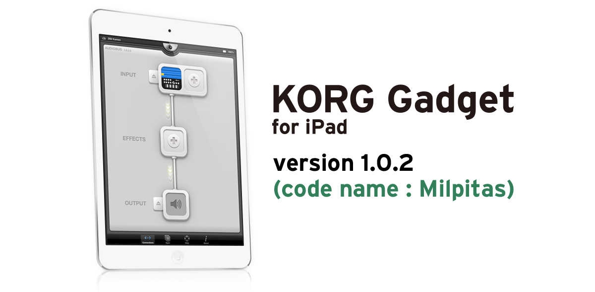 KORG Gadget for iPad version 1.0.2 (code name : Milpitas