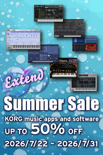 Extended Summer Sale - KORG music apps and software UP TO 50% OFF!