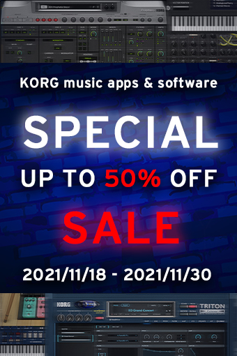 SPECIAL SALE: KORG music apps & software up to 50% OFF!