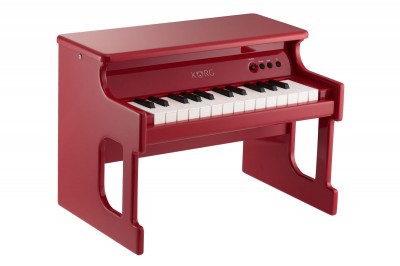 Petit Piano Miniature En Bois Vernis - Jouet Mécanique Années 60 - Touches Plastique