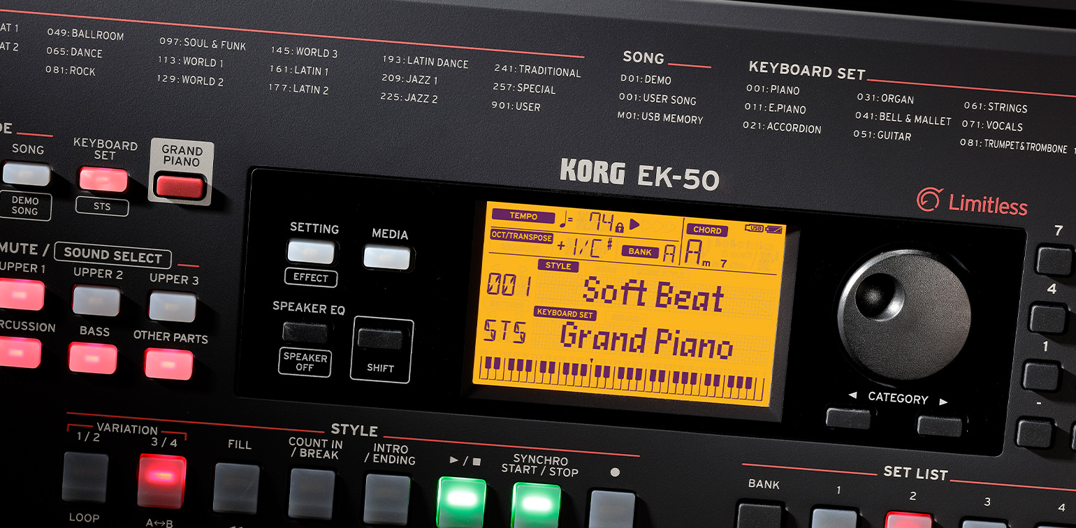 EK-50 Limitless - ENTERTAINER KEYBOARD | KORG (India)