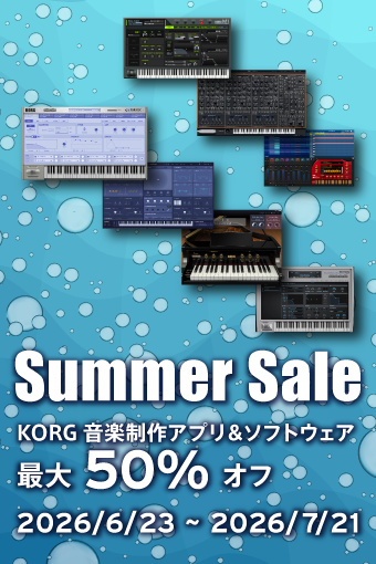 Summer Sale - KORG music apps and software UP TO 50% OFF!