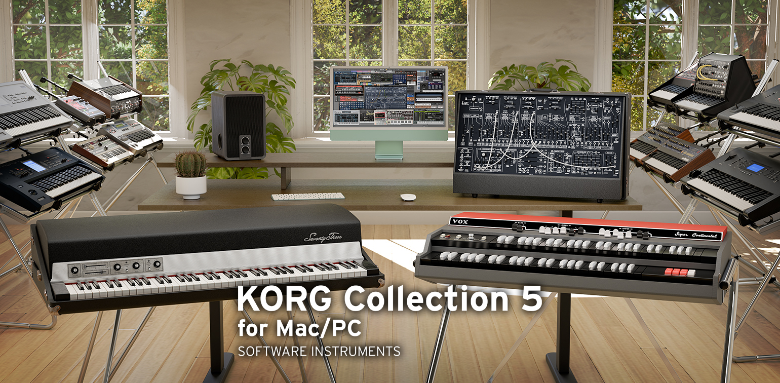 ニュース | KORG Collection 5 - 音楽史に名を残す3種類の名機を追加した、時代を超えるソフトウェア・コレクションが登場。期間限定セールを実施。  | KORG (Japan)