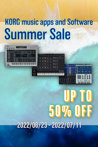 KORG music apps & software: Special Summer Sale - all products are up to 50% OFF!