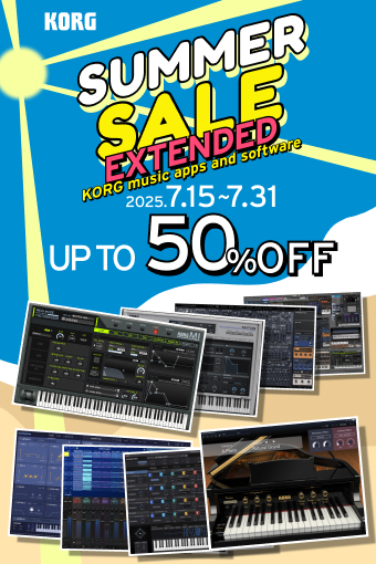 Extended Summer Sale : KORG music apps & software - all products are up to 50% OFF!
