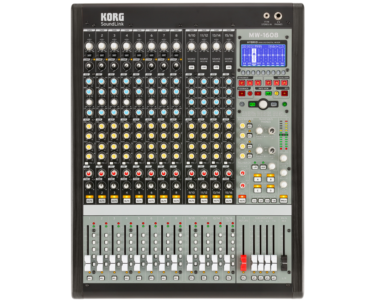 Korg SoundLink MW1608 16-Ch 8-Bus Hybrid Mixer - Black