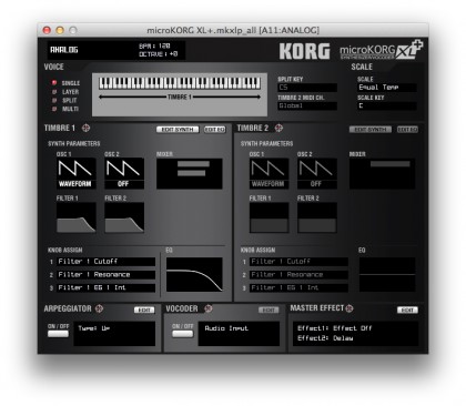 open current bank microkorg sound editor